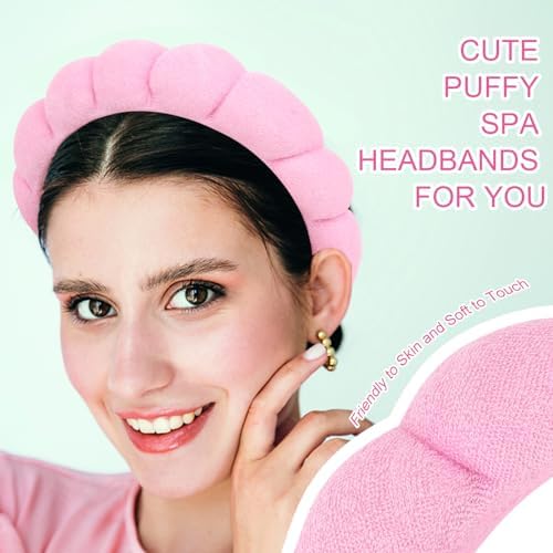 3 Pack Spa Headbands - Terry Cloth Puffy Hair Bands for Skincare, Makeup, and Face Washing - Image 5