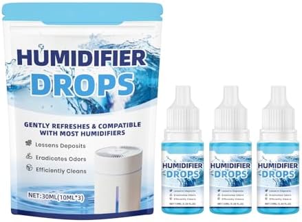 Humidifier Cleaner Drops, Slows Buildup & Scaling, Humidifier Solution for All Makes & Models, Cleans & Deodorizes Water, 3pcs by Unknown