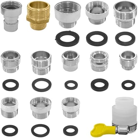 14Pcs Faucet Adapter Kit, Universal G1/2 Brass12-in-1 Multi-Connection Set by GLSJA