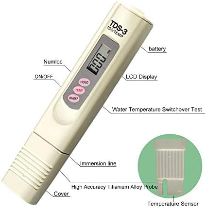 TDS Meter Digital Water Quality Tester - PPM Meter with Temperature Test, 0-9990 ppm Range, Accurate TDS Tester for Drinking Water, RO System, Aquarium, Pool, Hydroponics - Image 2