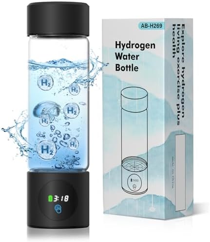 Fakllod Hydrogen Water Bottle Generator, Portable Rechargeable aquahealth Hydrogen Water, Hydrogen Water Ionizer Machine, with SPE/PEM Technology, for Home Office Travel (Dark Black) by FAKLLODHEALTHYLIFE