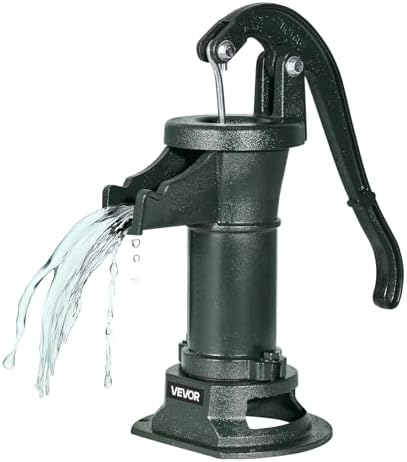 VEVOR Well Hand Pitcher Pump, 25 ft Maximum Lift, Antique Cast Iron Manual Hand Water Pump, NPT 1-1/4 in Connection, Easy Installation, Old Fashioned for Outdoor Garden, Pond, Backyard, Farm, Green by VEVOR