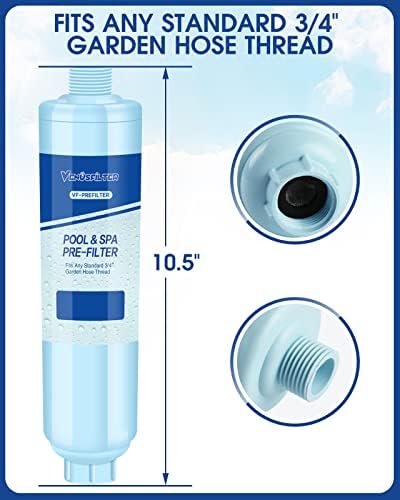 Garden Hose Filter for Filling Hot Tub, Pool, Spa, Greatly Reduces Sediment, Chlorine, Heavy Metals and Odors, Standard 3/4" Garden Hose Thread (2 pack) - Image 3