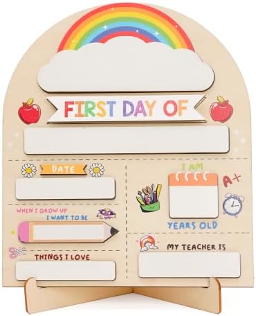 First Day of School Signs, First and Last Day of School Board with Marker, Reusable Back to Class Wooden Chalkboard for Back to School Signs, 1st and Last Days by MAYVORO
