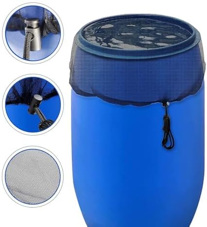 Rain Bucket Mesh Round Black Soft Drawstring Design 37.4in Diameter - Image 7
