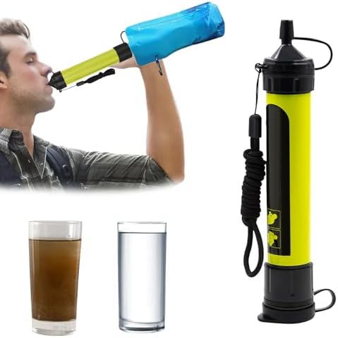 Water Straws Filter, Personal Backpacking Water Filter Straw Portable for Camping Hiking Travels (Green) by Unknown