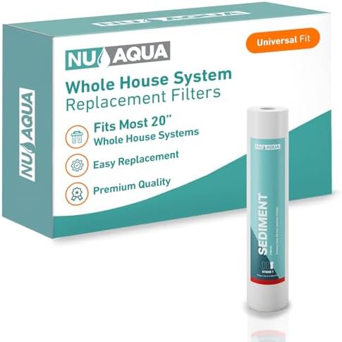 NU Aqua Whole House System Replacement Water Filter - Stage 1 Home Cartridge - Sediment Filter - Filtration Pack by NUAqua