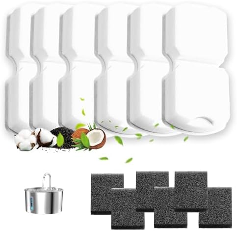 KOOGMOON Official 12 Pcs Replacement Automatic Cat Water Fountain Filters by KOOGMOON