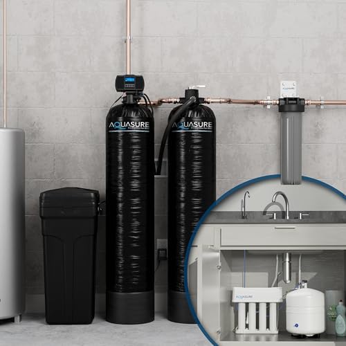 Aquasure Signature Elite Complete Whole House Water Treatment System with Digital Metered Control Water Softener, Conditioner and 75 GPD RO Reverse Osmosis Filtration (72,000 Grains) - Image 2