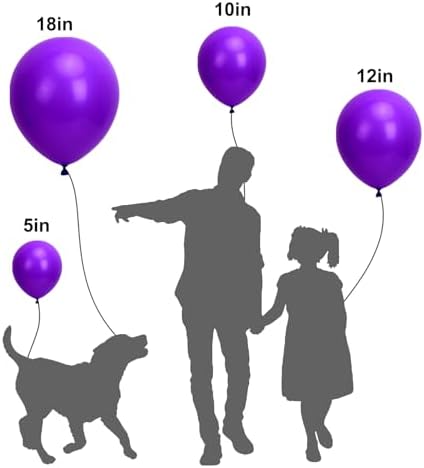 APLANET 150pcs Dark Purple Balloons Different Sizes of 18 12 10 5 Inch Royal Purple Balloon for Halloween Birthday Party Baby Shower Graduation Anniversary Bachelorette, Arch Kit Decoration - Image 3