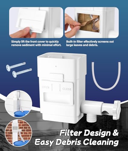 2026 Upgraded Rain Barrel Diverter Kit for 2x3 or 3x4 inch Downspouts White - Image 4