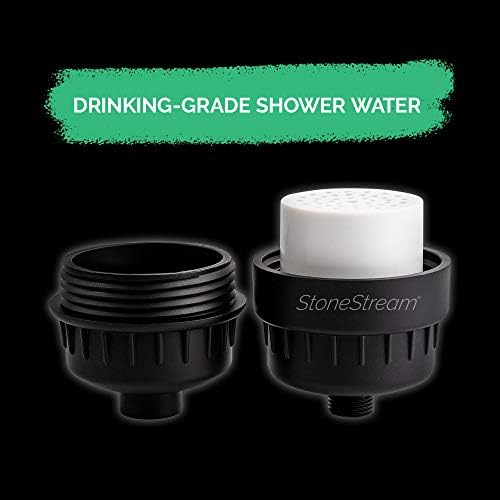 StoneStream Filtered Shower Head for Hard Water, Wall Adapter, Matte Black - Image 3