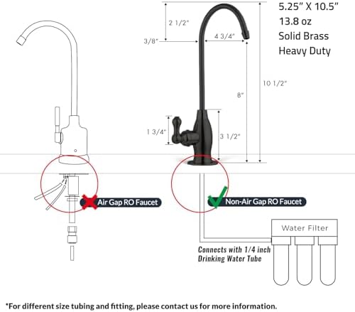 iSpring GK1-ORB Reverse Osmosis Drinking Water Faucet, High Spout RO Faucet for Under Sink Water Filtration Systems Oil Rubbed Black - Image 5