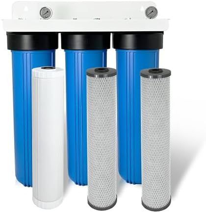 3-Stage Whole House Anti-Scale Water Conditioner & Filter Remove Scale Chlorine Chemical Odor & Taste- Salt Free 1" NPT by ApexExprtWaterFilters