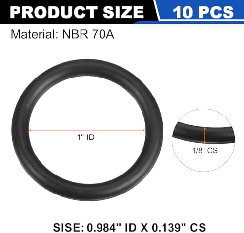 uxcell 10Pcs AS-214 NBR 70A O-Rings 1" ID x 1/8" CS/0.984" ID x 0.139" CS - Image 2