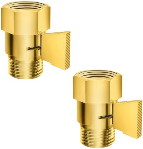 Angle Simple Shower Flow Control, Water Shut Off Valve Titanium Gold 2 Pack by AngleSimple