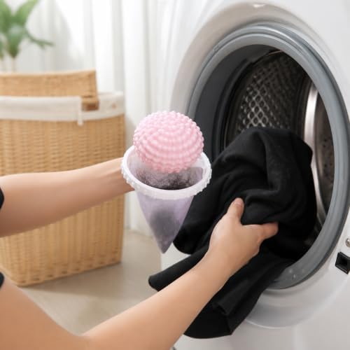 3 Pack Washing Machine Lint Catcher Laundry Balls, Floating Hair Filter Trap for Capturing Lint, Pet Hair & Debris, Anti-Tangle Clothes Cleaning Ball - Image 4