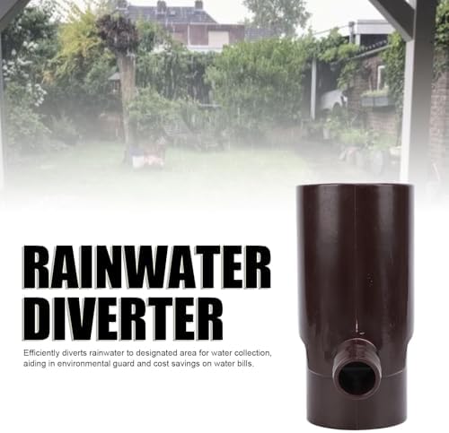Downspout Rainwater Collection, 8cm Round Residential Downspouts Rain Barrels Diverter Kit Barrels Gutter Diverter for Irrigation and Aquarium (Brown) - Image 2