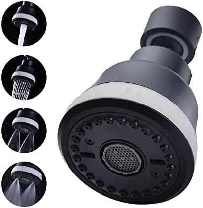 4 Spray Modes Faucet Aerator,360 Degree Faucet Sprayer Attachment,Big Angle Kitchen Faucet Aerator,Swivel Faucet Extender,Sink Sprayer Attachment for faucet,55/64 inch Female Thread (Black) by JRJUBB