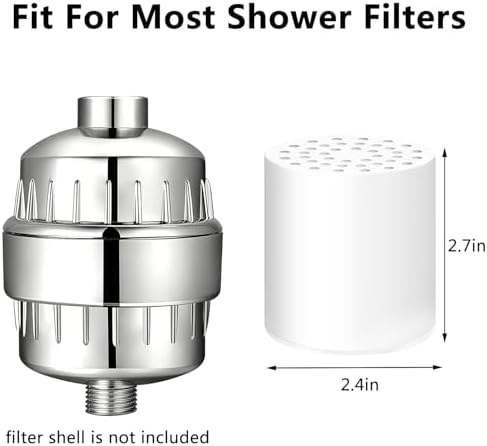 4 Pack 20 Stage Shower Filter Replacement Cartridge to Remove Chlorine Fluoride Heavy Metal, Shower Cartridge Filter for Hard Water, High Output Water Softener for Skin & Hair Healthy - Image 2
