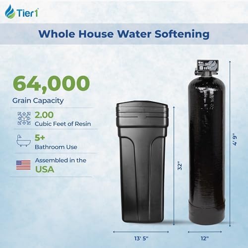 Tier1 64,000 Grain Water Softener System for 5-6 Bathroom Homes - Image 2