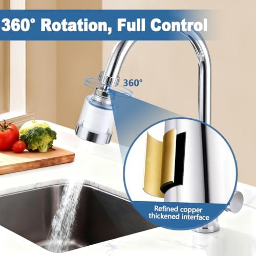 23 Pcs Sink Faucet Water Filter with Filter Elements Set, 360 Rotating Faucet Filters, Remove Fluoride Heavy Metals Hard Water, Sink Filters Faucets for Home Kitchen & Bathroom - Image 4