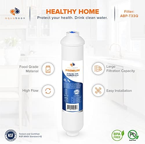 Aquaboon Premium Inline Post/Carbon Polishing Water Filter Catridge for Reverse Osmosis System Standard Size (Quick Connect Fiting) RO Water Filter Replacement Compatible with ICF-10 6-Pack - Image 3