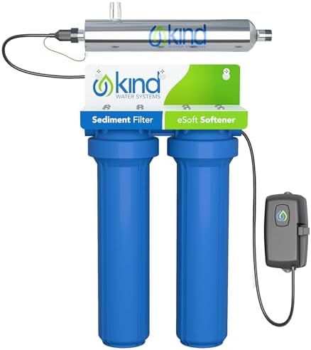 Whole House Salt Free Water Softener Alternative with UV Light - Filters Dirt, Sand, and Debris - Protects Plumbing and Appliances from Hard Water Scale - Easy Installation - Zero Water Waste by KindWater