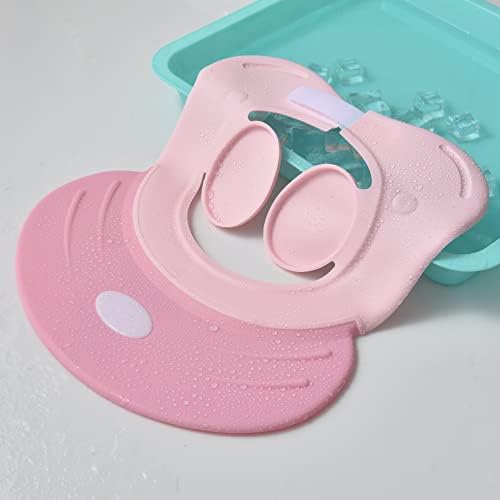 Baby shower cap shampoo visor shield hat kids bath Washing Hair rinser Prevents Water from Pooling in Face for To protect the eyes and ears of toddlers and children (Pink) - Image 6