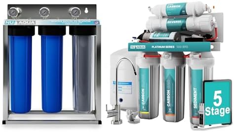 NU Aqua 5-Stage RO System with Pump + 3-Stage Whole House Filter System by NUAqua