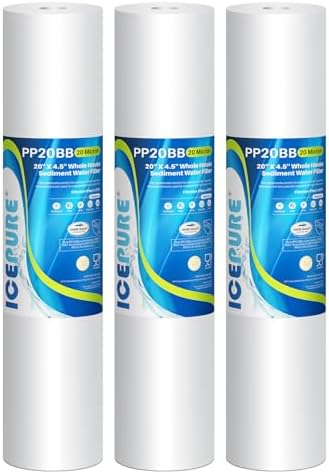 ICEPURE 20 Micron 4.5" x 20" Whole House Sediment Water Filter, 3PACK by ICEPURE