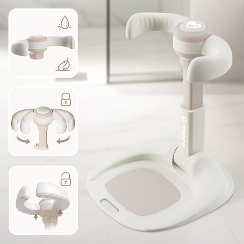 Cmore Baby Shower Stand - Smooth Holder Arms with Adjustable Height, Stable Support Base, Anti-Slip Mat & Floor Pads, ABS Plastic (BPA-Free), Foldable - Suitable for Infants & Toddlers 6-36 Months - Image 5