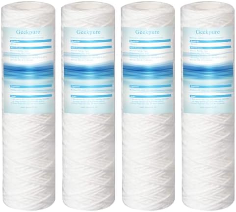 Geekpure PP String Wound Sediment Filter 2.5" x 10" -5 Micron-Pack 4 by Geekpure