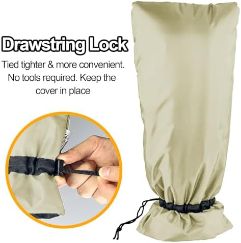 Extended Outdoor Faucet Cover for RV Park Water Hydrant Insulated, 3M Thinsulate Insulation Sprinkler Freeze Protector for Winter & Summer, 35”H x 15”W for Garden Lawn Faucets & Yard Hydrant - Sand - Image 5