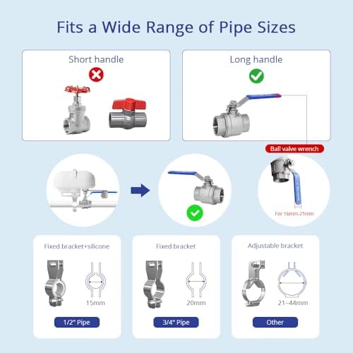 Smart Valve Controller, Works with Alexa & Google Voice Control Smart Life App Control, Remote Water ShutOff Valve, Easy Install on 1/2" to 1" in Pipe, Require Tuya Zigbee Hub (Tuya Zigbee Version) - Image 7