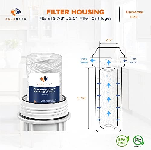 Aquaboon Whole House 5 Micron String Wound Sediment Water Filter 50-Pack - Image 2