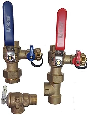 3/4Inch IPS Isolator Tankless Water Heater Service Valve kit with 150 PSI Relief Valve HSTWSO34NPT by Unknown