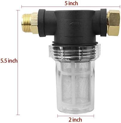 Sooprinse Garden Hose Inlet Filter for High Pressure Washer, Sediment Filter Attachment, 40 Mesh Screen, Extra 2 Pcs 100 Mesh, 3PCS O-Ring and 4PCS Filter Hose Washer (Pack of 2) - Image 3