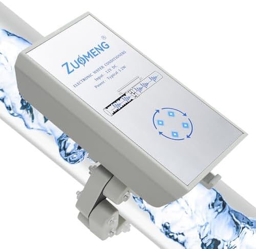 Electronic Water Descaler, Zuomeng Whole House Descaler with High Efficiency in Dissolving Scale for 2000-5000 sq ft Homes, 1.5” Pipes, Water Softener Alternative, No Chemicals, Salt or Filters by Zuomeng