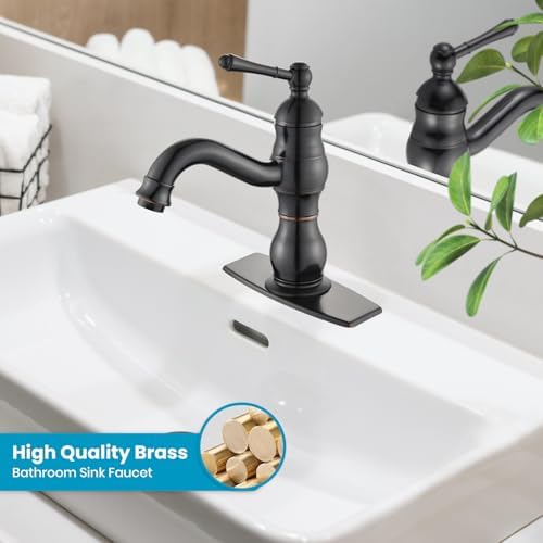 gotonovo Bathroom Faucet 1 Hole Vintage,Oil Rubbed Bronze,5.9” Spout Reach - Image 2