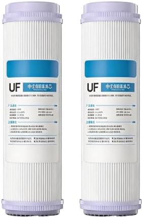 2-Pack 10-inch UF Hollow Fiber Ultrafiltration Membrane Filters, 0.01-Micron High-Flow Membrane, Suitable for Under-Sink Reverse Osmosis Water Purification Systems by Unknown