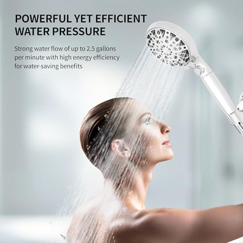 HYLER Shower Head High Pressure Handheld with 15-Stage Filter, 2.5 GPM - Image 3