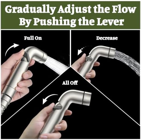 Dog Shower Attachment for Outdoor Pet Washing, High Pressure Hand Sprayer with ON/OFF Switch, 100 Inches Stainless Steel Hose, 3/4 GHT Female Connector, Brushed Nickel - Image 2