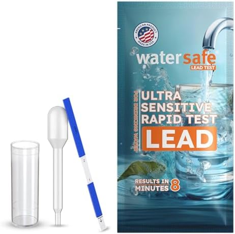 Watersafe® Lead in Drinking Water Test Kit – EPA-Compliant & Lab-Verified 8-Minute Detection Below 5 PPB – Easy & Accurate DIY Home Testing for Tap & Well Water - 1 Pack by Watersafe