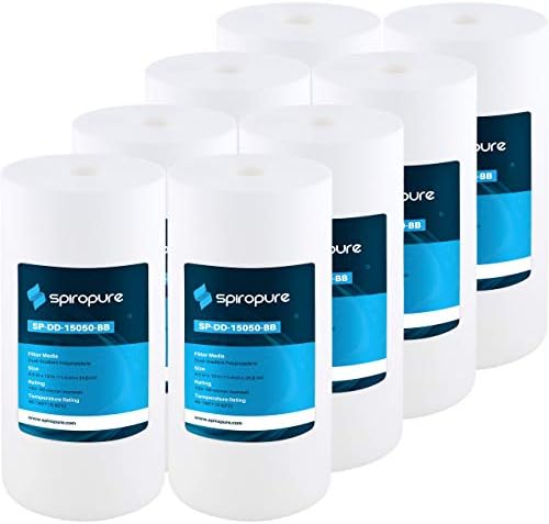 SpiroPure SP-DD-15050-BB 10x4.5 50 um Sediment Water Filter SDC-45-1050 8PK by SpiroPure
