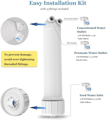 1812 RO Membrane Housing Kit, for 50/75/100 GPD RO Membrane, with Accessories, for DIY RO Water System Reverse Osmosis System - Image 4