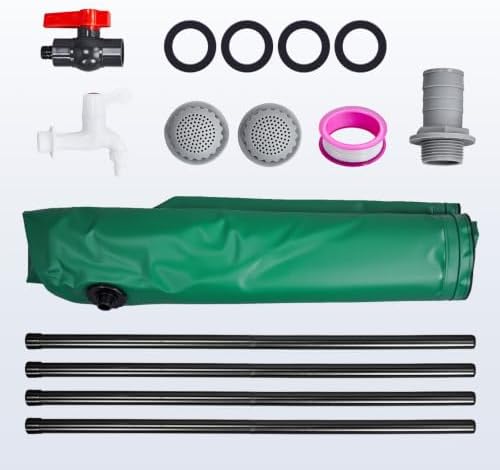 Outvita 50 Gallon Collapsible Rain Barrel with Volume Mark, Rainwater Collection System, Portable Foldable Garden Water Storage Tank, Water Container with Filter Overflow Kit Faucet Green - Image 7
