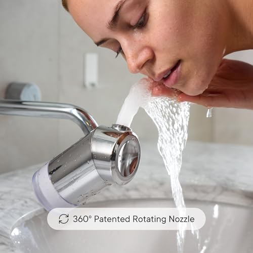 Qure Skincare Bathroom Sink Filter Water Faucet for Skin, Reduces 99% Chlorine and Heavy Metals, Skin Hydration in 4 Weeks, Reduces Build-Up, Balances pH, Softer Skin & Hair - Silver - Image 2