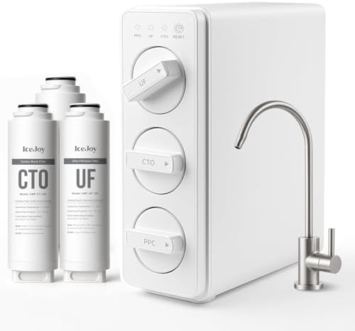 IceJoy TSU Ultra-Filtration Under Sink Water Filter System, 3-Stage Tankless Design with Smart Display, Under Sink Water Filter System by IceJoy