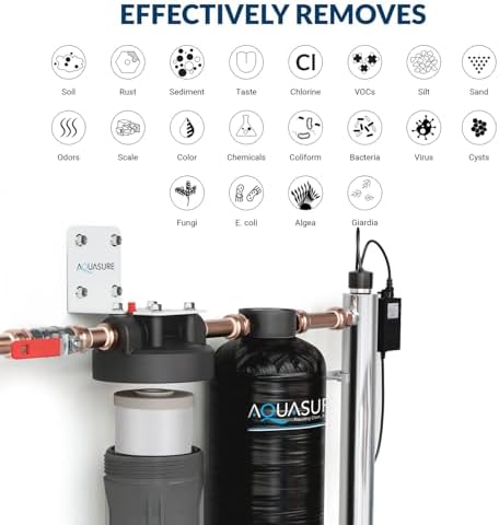 Aquasure Serene Lite Whole House Salt-Free Water Conditioning Descaler System with Triple Purpose Pre-Treatment Filter (650,000 Gallons Salt-Free System with UV) - Image 4